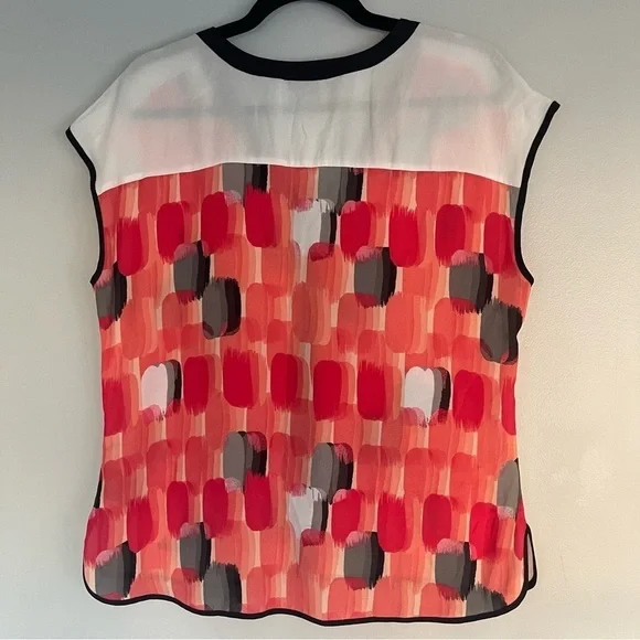 Worthington Sleeveless Multicolor V-Neck Blouse Top Petite Large Career Causal - Picture 5 of 9